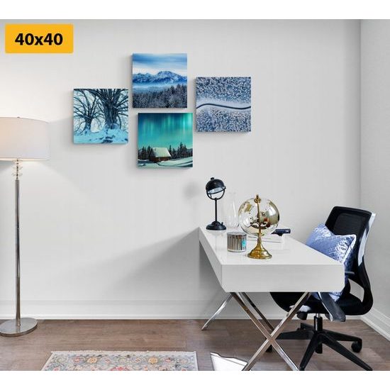 Set obrazů zimní období