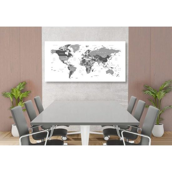 Obraz mapa v poutavém černobílém provedení