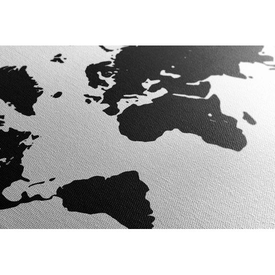 Obraz černá mapa světa