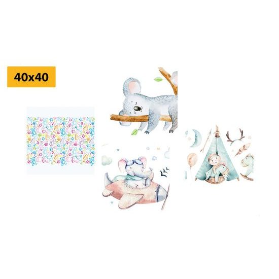 Set obrazů pro nejmenší v jemných barvách