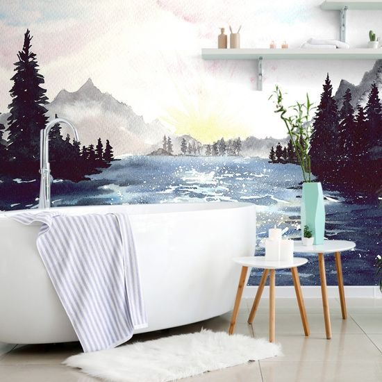 Originální samolepící tapeta malovaná divoká řeka