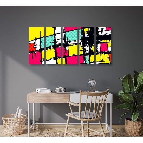 5-dílný obraz jedinečný pop-art