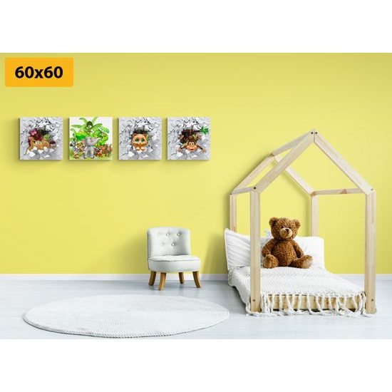 Set obrazů zvířátka z džungle