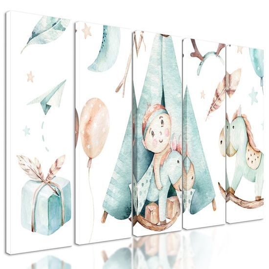 5-dílný obraz chlapecký sen