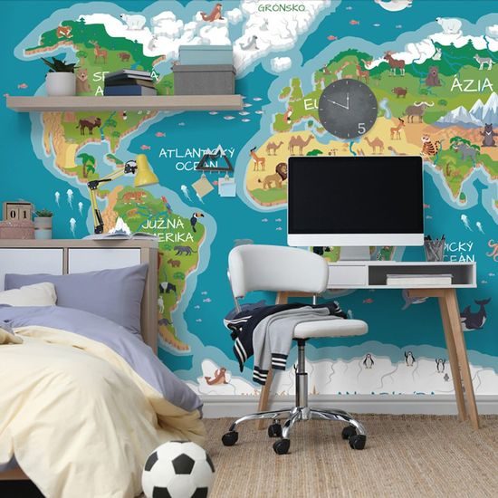 Samolepící tapeta dětská obrázková mapa