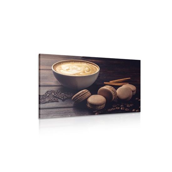 Obraz cappuccino s makronky