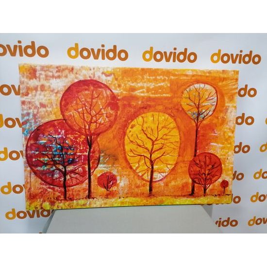 Obraz neobvyklé stromy v odstínech oranžové