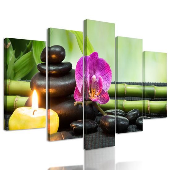 5-dílný obraz zahrada Feng Shui