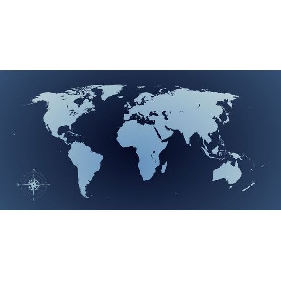 Obraz moderní mapa světa v modrém provedení