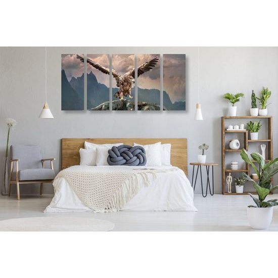 5-dílný obraz majestátní orel skalní