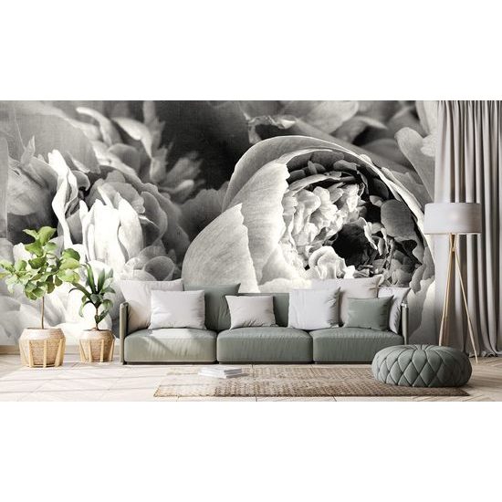 Tapeta černobílé kouzlo květin