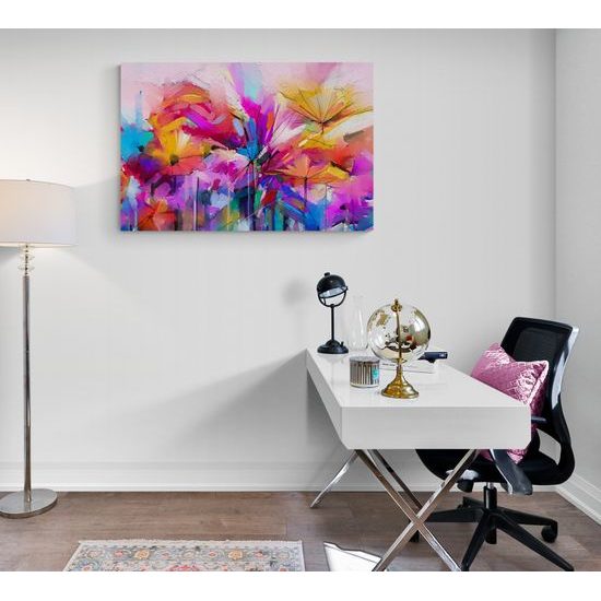 Obraz abstrakce pestrobarevných květin