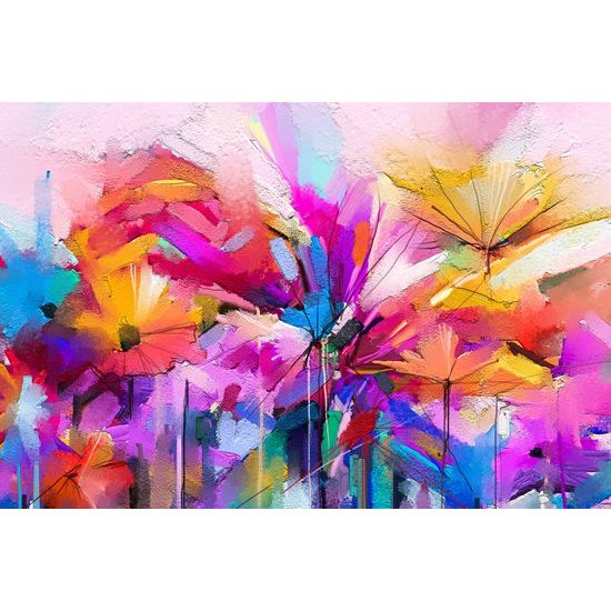 Obraz abstrakce pestrobarevných květin