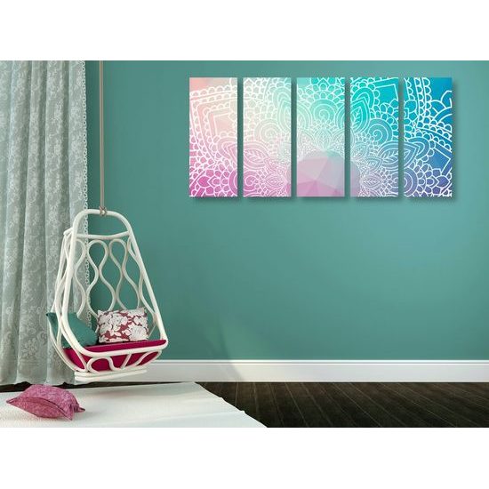 5-dílný obraz detail Mandaly