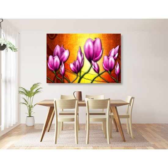 Obraz růžové vintage květiny