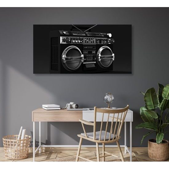 Obraz disco rádio v černobílém provedení