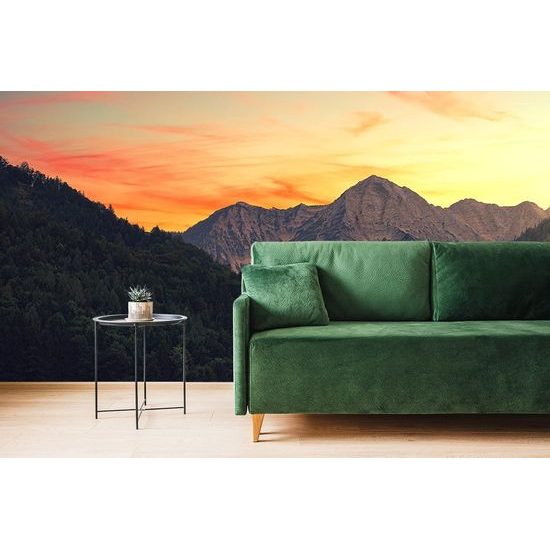 Fototapeta obloha po západu slunce nad horami