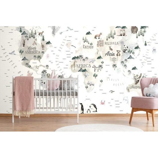 Tapeta rozkošná mapa se zvířátky