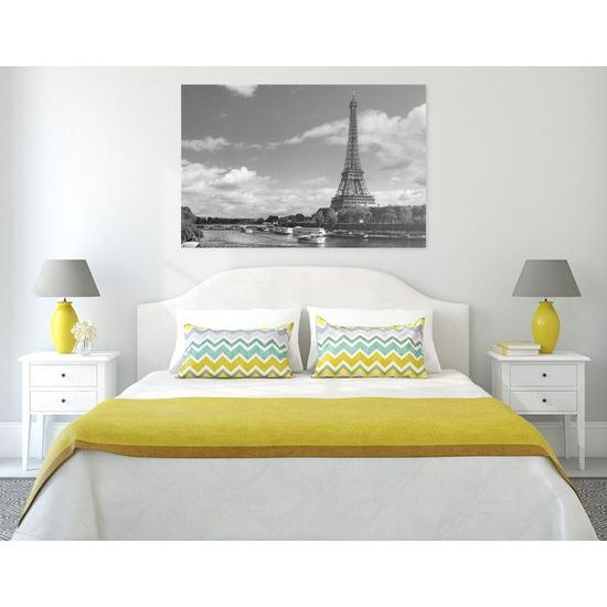 Obraz černobílý den v paříži