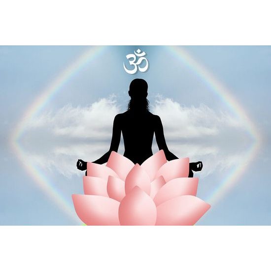 Neobyčejná samolepící tapeta meditace u lotosového květu