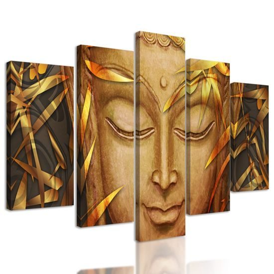 5-dílný obraz abstraktní Buddha