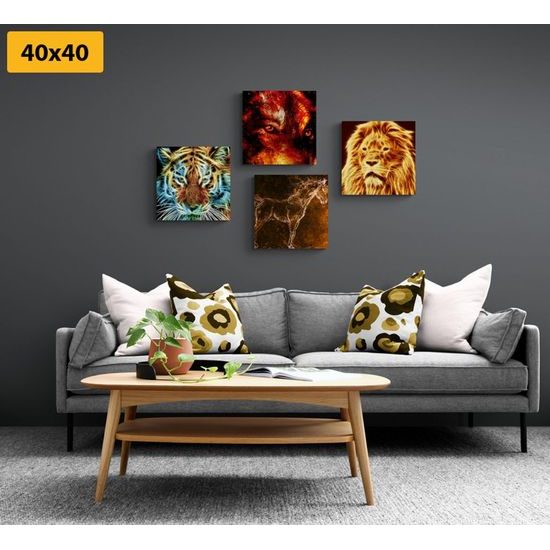 Set obrazů umělecké zobrazení zvířat