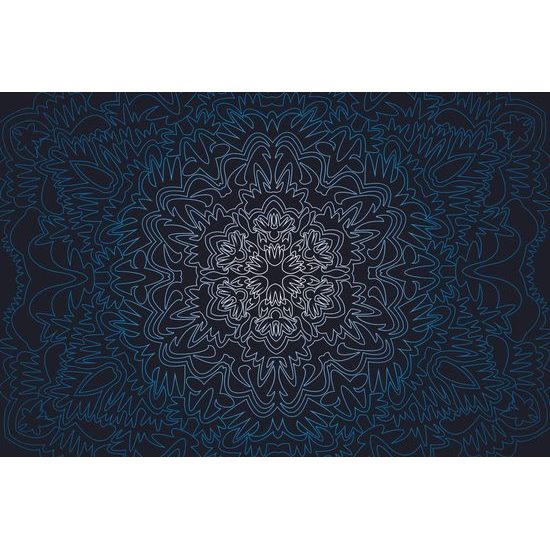Tapeta exotická Mandala v modrém provedení