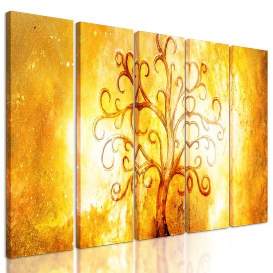 5-dílný obraz magický strom života