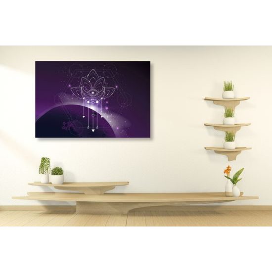 Obraz Feng Shui symbol na fialovém pozadí