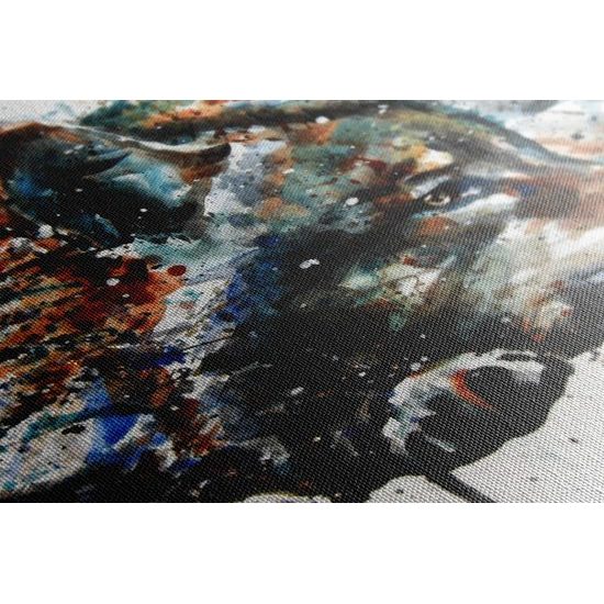 Obraz malba tajemného vlka