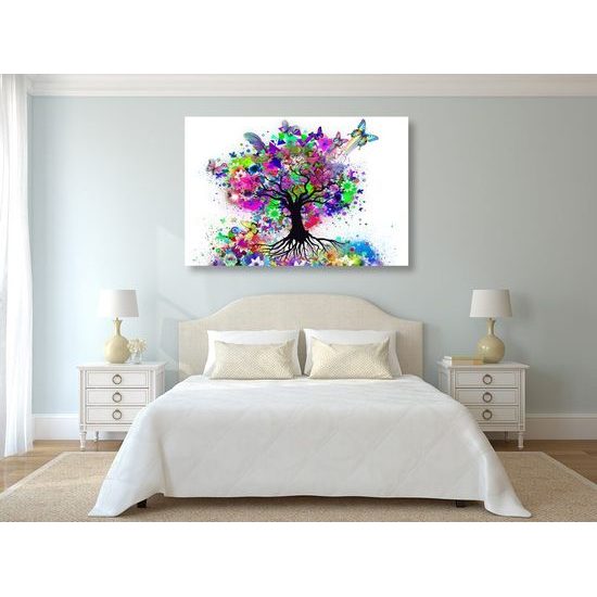 Obraz strom obklopen motýly