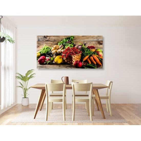 Obraz směs čerstvého ovoce a zeleniny