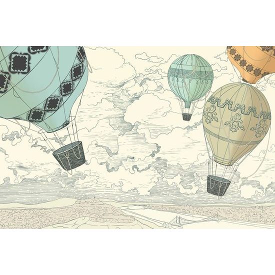 Samolepící tapeta jedinečný let balónem