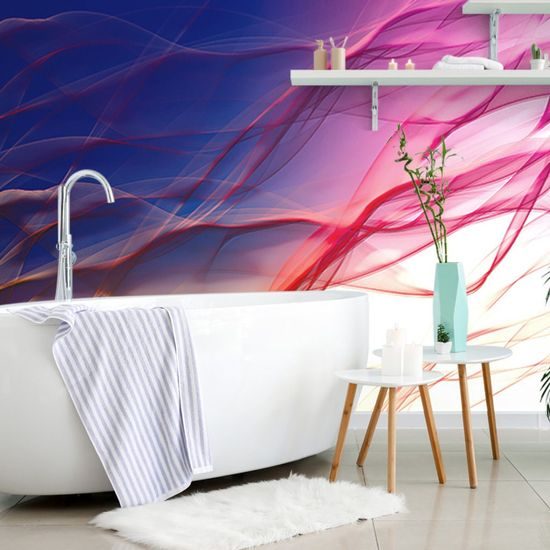 Samolepící tapeta pestrobarevné vlnky s abstraktním nádechem