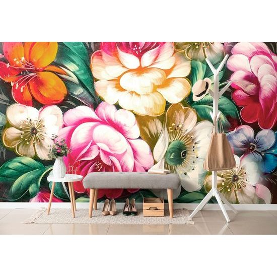 Okouzlující samolepící tapeta květiny v impresionistickém stylu