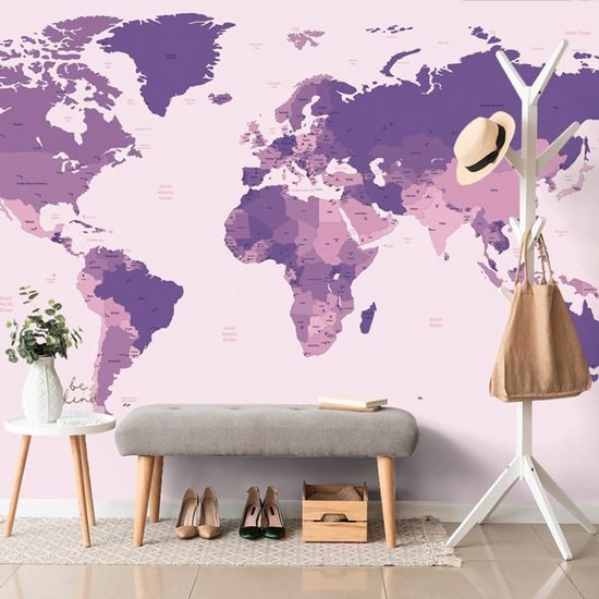 Tapeta mapa států ve fialovém provedení