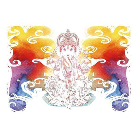 Tapeta buddhistický Ganéš v barevném provedení