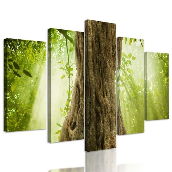 5-dílný obraz pevný základ stromu