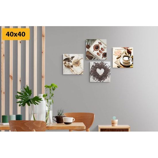 Set obrazů podoby kávy