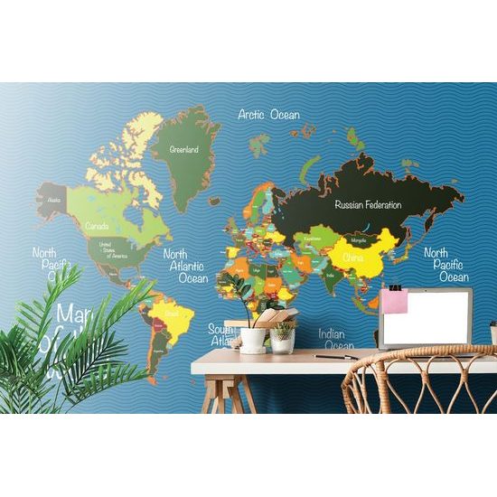 Samolepící tapeta neobyčejná mapa světa