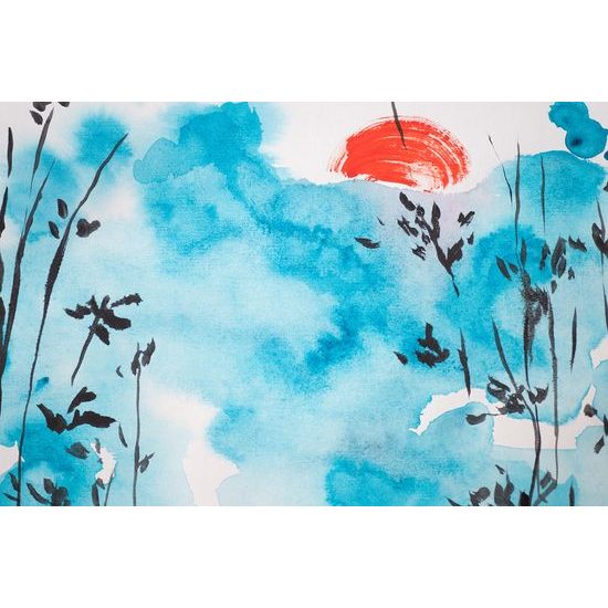 Obraz azurová obloha v akvarelovém provedení