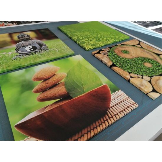 Set obrazů Feng Shui v zeleném provedení