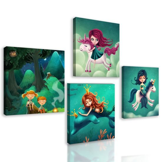 Set obrazů kouzelná krajina