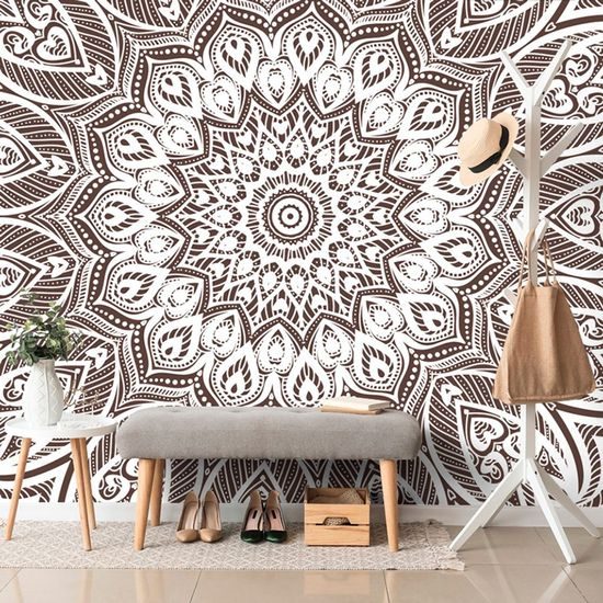 Tapeta nekonečná Mandala v hnědém provedení