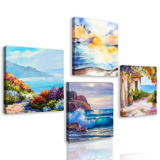 Set obrazů přímořská krajina