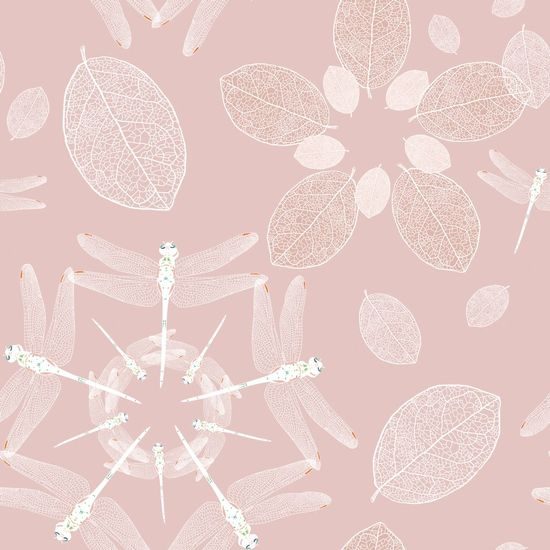 Tapeta půvabné vážky na růžovém pozadí