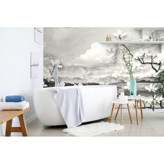 Tapeta hra přírody v černobílém provedení