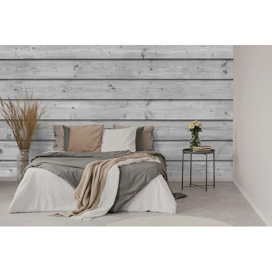 Samolepící fototapeta šedá dřevěná stěna
