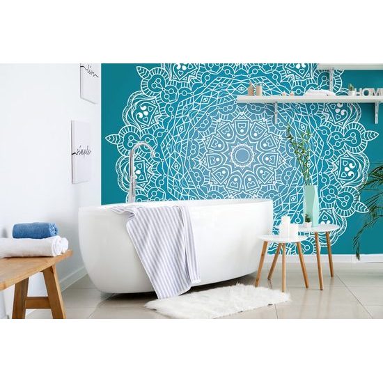Tapeta uklidňující modrá Mandala