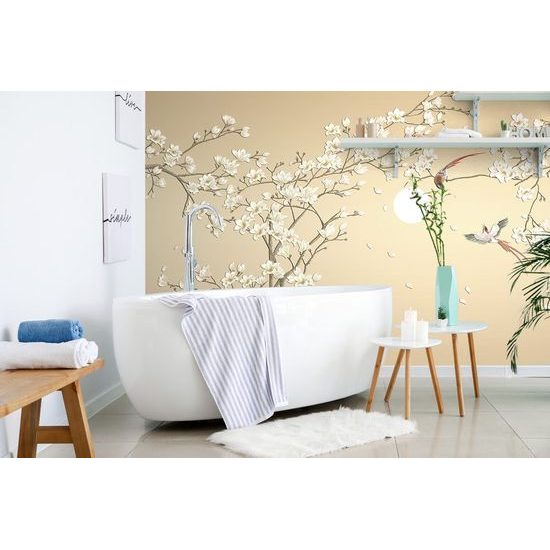 Nádherná tapeta větev stromu s ptáčky